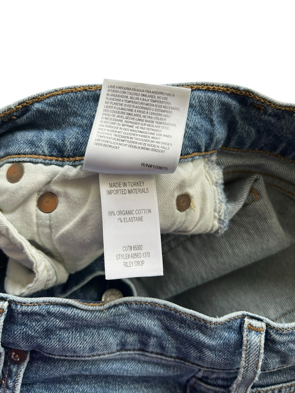Agolde Jeans Sz 29 Riley High Rise Straight Button Fly Ankle Crop Organic Fray - Picture 8 of 10